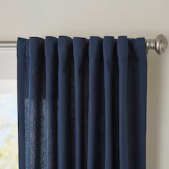 Allen + Roth Terrell Light Filtering Curtain Panel 96" - navy - Picture 2 of 10